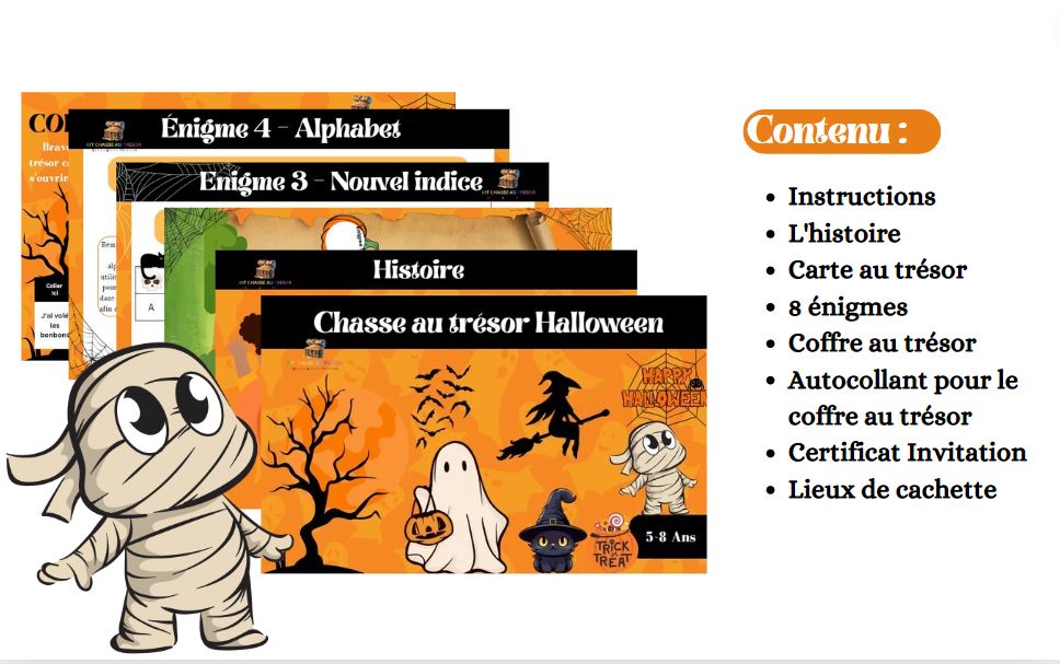 Chasse Au Trésor Halloween Gratuite à Imprimer Pdf Chasse au trésor Halloween à imprimer 5-7 ans-Kit Chasse au Trésor