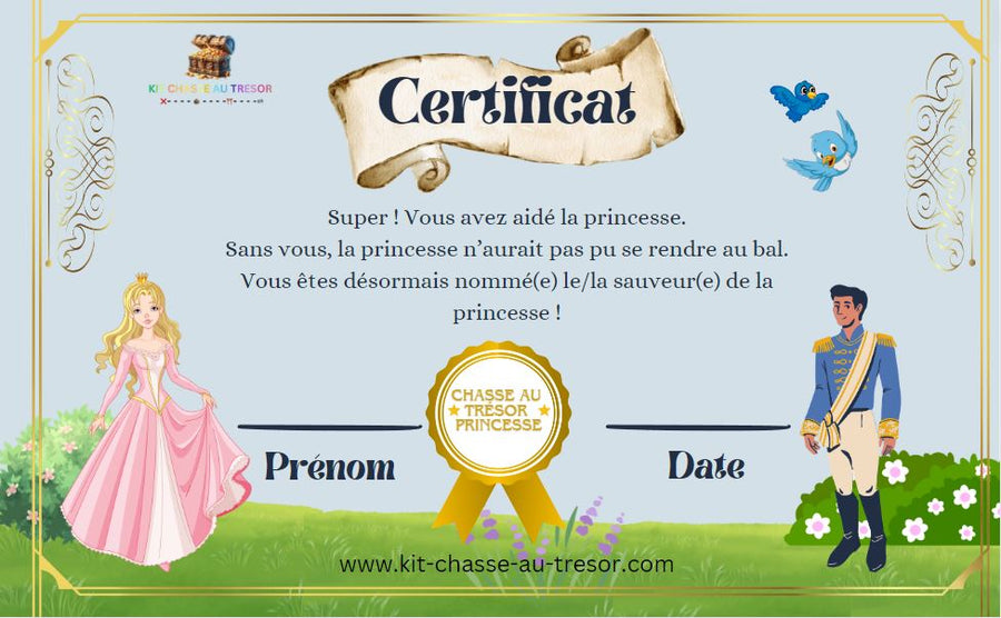 Chasse au trésor Princesse à imprimer 4-7 Ans-Kit Chasse au Trésor