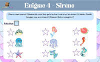 Chasse au trésor Sirènes à imprimer 4-7 Ans